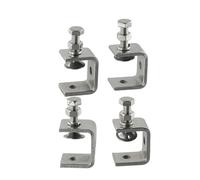 Abrazadera en C, Abrazadera de escritorio con abrazadera en C plateada de acero inoxidable, soporte ajustable de 16-25mm, 1/2/4 Uds.(1pcs)