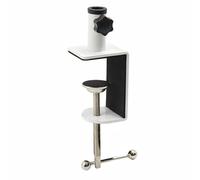 Abrazadera en C para mesa, abrazadera de escritorio de hierro, soporte de brazo ajustable para brazo de micrófono y lámpara de mesa de escritorio (blanco)