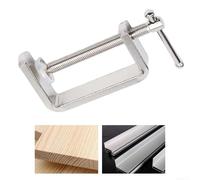 Abrazadera en G de acero plano con acabado cromado con mango en T para una sujeción eficiente en tareas de carpintería y reparación de metales (con agujeros de 0 a 72 mm)