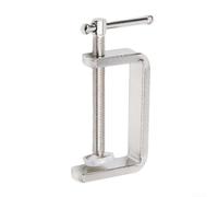 Abrazadera en G resistente para carpintería: accesorio de acero plano cromado con almohadillas protectoras y mango en T, soporte seguro para piedra de metal y plástico (60 mm) (con agujeros de 0 a 72