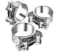 Abrazadera Escape Moto 44-47mm Abrazaderas Turbo 3 Piezas Acero Inoxidable Abrazadera Metalicas para Tubos de Motocicleta Abrazaderas Turbo Abrazadera Tubo Escape para Racores de Escape