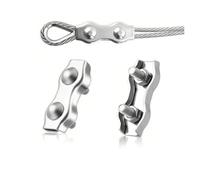 Abrazadera for cable de acero inoxidable con doble poste y perno M2-M8: fijación duradera for bricolaje con un agarre seguro.(M5-5pcs)