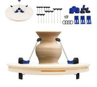 Abrazadera giratoria portátil para máquina de cerámica, herramientas giratorias para recortar cerámica con abrazaderas ajustables para esculpir, kit de centrado para torno de cerámica