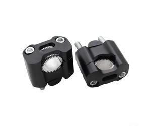 Abrazadera hexagonal para manillar de aleación de aluminio para motocicletas rojo/negro/azul/dorado, 22 mm/28 mm para barra mecanizada CNC para todoterreno, adaptador elevador con tornillos (negro)