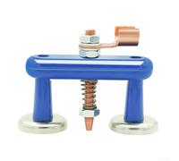 Abrazadera magnética de soporte de soldadura con innovador mecanismo de resorte y fuerte agarre magnético, adecuada para postes de metal, pilares y plataformas de soldadura (doble)