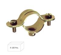 Abrazadera metálica - abrazadera de 16 mm, caja de 100 piezas, fabricada en metal resistente, ideal para asegurar cables y tuberías.