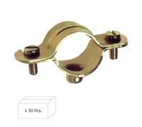 Abrazadera metálica - abrazadera M-6 de 42 mm, ideal para sujeción, fabricada en acero, incluye caja de 50 piezas.