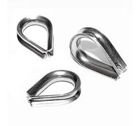 Abrazadera para cables de alambre de 8 mm x 10 unidades, de acero inoxidable V4A