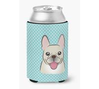 Abrazadera para latas o botellas con dise o de bulldog franc s azul con dise o de cuadros BB1176CC