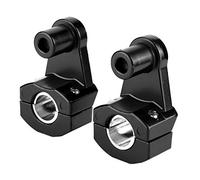 Abrazadera para manillar de motocicleta: 1 par de abrazaderas para manillar de motocicleta de aleación de aluminio, elevador de 22 mm o 28 mm (negro)