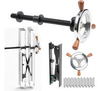 Abrazadera para patas de banco de trabajo, herramienta de sujeción de mesa resistente con volante y tornillos de acero inoxidable para un montaje seguro del banco de trabajo