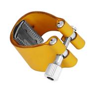 Abrazadera para saxofón de cuero de ajuste de un solo tornillo, apta para boquilla, funda de tarjeta de piel sintética