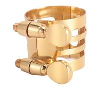 Abrazadera para saxofón soprano, latón dorado, tornillos ajustables, abrazadera de boquilla para saxofón soprano, abrazadera de metal de latón.