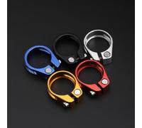 Abrazadera para tija de sillín de bicicleta en aleación de aluminio ligera con liberación rápida y sistema de bloqueo de tuerca de tornillo, compatible con tubos de 28,6 mm, 31,8 mm, 34,9 mm para