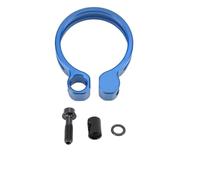 Abrazadera para tija de sillín de bicicleta, fabricada en aleación aluminio con un tornillo fijación, para asegurar tijas sillín en bicicletas compatibles (azul)