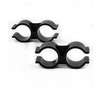 Abrazadera para tubería de PVC, Abrazadera de tubo doble tipo U PVC 25 mm diámetro interior for riego jardín, color negro (paquete múltiple)(5Pcs)