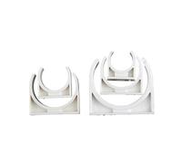 Abrazadera para tubería de PVC, Abrazadera de tubo tipo U PVC blanco, 20-50 mm, 5-50 unidades, for jardín, riego y acuario(50mm,50Pcs)