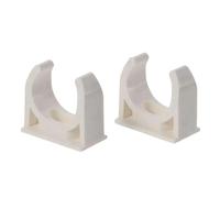 Abrazadera para tubería de PVC, Paquete de 12 abrazaderas PVC en forma U for tuberías agua 25 mm, blancas, con anclajes y tornillos
