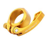 Abrazadera Sillin 4 1 mm Tubo de asiento bicicleta Sillín montar Liberación rápida Aleación aluminio Plegable Asiento Abrazaderas for 33. 9mm Poste del(Gold)