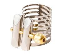 Abrazadera y boquillero de pl stico Rovner para clarinete Sib - Abrazadera de platino para boquilla de goma dura (P-1R)