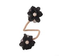 Abrazaderas Cortinas Flexibles Ajustables Forma Floral | floral , estructura flexible, ajusta forma, sin perforaciones, para decoración elegante(A-Black-2pcs)