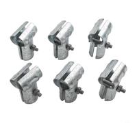 Abrazaderas de acero en T para valla de eslabones de cadena, conectores de poste de valla galvanizados para 3 pernos de más de 8 y 5 piezas, ocho tubos Od, paquete de 6 con tuercas adicionales