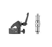 Abrazaderas de aleación de aluminio para fotografía con dos espigas roscadas para luces y brazos de extensión, súper abrazadera para fotografía