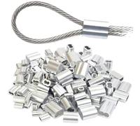 Abrazaderas de aluminio 8 formas, anillos crimpado cable doble orificio, accesorios fijos for cuerdas alambre acero, 10-100 unidades Para Cables De Acero
