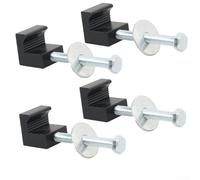 Abrazaderas de aluminio con gancho en J, abrazaderas de caja de herramientas resistentes para montaje cruzado, kit de instalación sin taladro para gestión de carga de recogida, paquete de 4