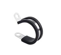 Abrazaderas de cable acero inoxidable 304 goma, 1/2/5 piezas, 6-60 mm, con aislamiento acolchado metal, en forma R, for instalación cables, soporte fijo(M22 (5pcs))