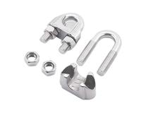 Abrazaderas de Cable con Clips for Cuerda de Alambre, Abrazadera de Acero Inoxidable 304 Tipo U M2-M32 1-50 Piezas(M32 1Pcs)