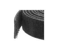 StarTech.com Bobina de 7,6m de Gancho y Bucle - Tiras Reutilizables de Gancho y Bucle - Cinta Sujetacables - Envolturas Ajustables de Tela para Gestión de Cableado - Negro (HKLP25)