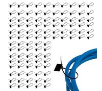 Abrazaderas de cables - 100 piezas de fijación rápida de nailon | Herramienta Auto-Blocante segura con etiqueta de marcado para gestión de cables para el hogar interior al aire libre taller y espacio
