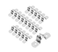 Abrazaderas de conducto acero inoxidable, 50 Uds., correa dos orificios, soporte en U, tubo rígido, abrazadera Metal, Clips tensión, M5-M140 alta resistencia Para tuberías(M50-50pcs)