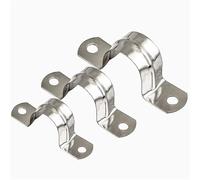 Abrazaderas de conducto de acero inoxidable 200 piezas Tarjeta de conducción tipo U de acero inoxidable Clip de tubo de agua Silla de montar Hebilla fija Soporte de aro de garganta engrosamiento(M5)