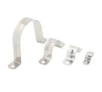 Abrazaderas de conducto de acero inoxidable 30 piezas Abrazadera de tubo en U 5-120 mm de diámetro Dos orificios Soporte de acero inoxidable 304 Correa de tubo Clip de tensión for fijación(32mm)