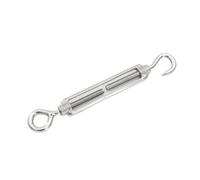 Abrazaderas De Cuerda De Cable Tensor de cuerda alambre ajustable, tensor gancho y ojo estilo europeo acero inoxidable 304 plateado, M4/M5/M6(M6,2pcs)