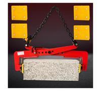 Abrazaderas de elevación de piedra ajustables resistentes para manejar bloques de hormigón, abrazadera de elevación de losa de granito con cadena y almohadillas de goma