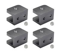 Abrazaderas de estante de vidrio, cobre ajustable, no requiere taladrar, fácil de instalar, soporte de soporte de hardware (negro)