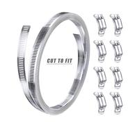 Abrazaderas de la manguera de transmisión ajustabl Kit de abrazaderas de manguera de acero inoxidable 304 con engranaje helicoidal, de 9,8 a 34,4 pies (plata), varios tamaños(34.4Feet with12Heads)