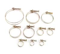 Abrazaderas de manguera, 10 piezas, ajustables, de doble alambre, for agua, con resorte de hierro galvanizado, for combustible, aceite, CPU, tubo de CPU, aro de sujeción de 13-100 mm(21-25mm)