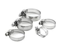 Abrazaderas De Manguera 2-10pcs Adjustable Worm Gear Hose Clamp Stainless Steel 6-95mm Clip Lock for Water and Gas Pipes para Tubería de Automóvil(14-27mm 5pcs)