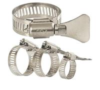 abrazaderas de manguera, Aplicación 20PCS Mango de acero inoxidable 304 Abrazadera garganta Bloqueo aro tubo Apriete agua fijo(21-44mm)