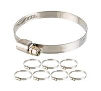 Abrazaderas de manguera con tornillo sin fin, 8 pzs, rango de sujeción Ø 50-70 mm, para mangueras de 2 1/2", acero W2, escotadura en cruz 7, ancho de banda 9 mm, conexión para lavavajillas