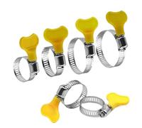 Abrazaderas de manguera de accionamiento, mango de plástico amarillo ajustable, Clips de tubería de acero inoxidable 201 for tubo(10-16mm (10pcs))