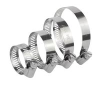 Abrazaderas de manguera de accionamiento, tubo de agua ajustable de acero inoxidable, tornillo sin fin de engranaje triple, tubo de combustible, calambres de resorte, Clip fijo(Diameter 8-12mm)