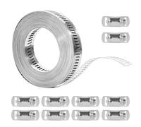 Abrazaderas de Manguera de Acero Inoxidable 304, 4 Metros Abrazaderas Metalicas para Tubos, Abrazadera de Metal Perforado Ajustables para Tuberías de Agua Gas Automoción, con 10 Sujetadores