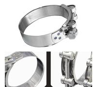 Abrazaderas de manguera de acero inoxidable 304 con perno articulado para fijación flexible de tuberías y cables, rango de sujeción 52-73 mm, color plateado para - 1 pieza (52-55 mm)