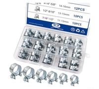 Abrazaderas de manguera de acero inoxidable, juego de abrazaderas de garganta fuerte galvanizadas 32pcs para tuberías de agua, aceite, gas, 11-16mm