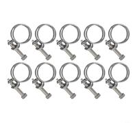 Abrazaderas de manguera de doble alambre de acero inoxidable 201 para tubos de bomba de estanque, líneas de filtro Koi, conductos de aire HVAC y aplicaciones de electrodomésticos (22-27 mm)